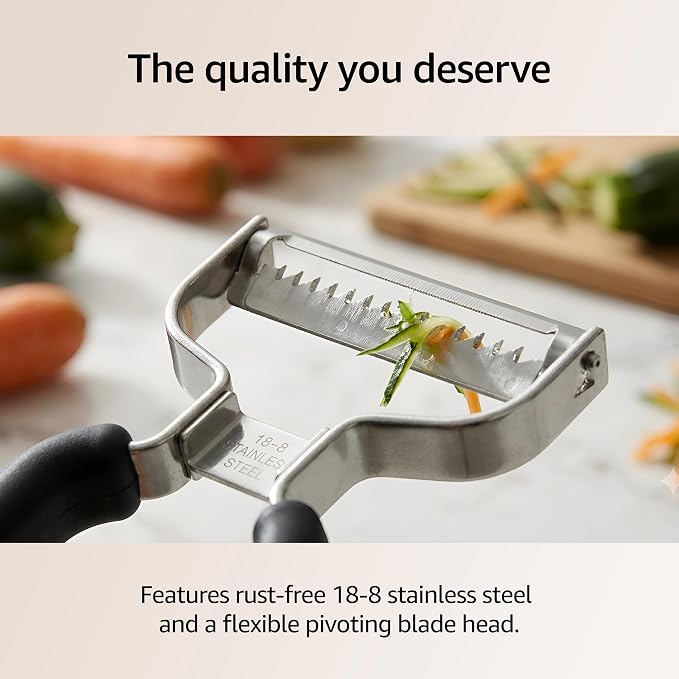 Lurch Germany Julienne Vegetable Y Peeler 5.1 x 2.3 Inches / 13 cm x 6 cm | Stainless Steel Cutter & Slicer for Carrot, Potato & Apple | Veggie Zoodles Maker | Non-slip Comfortable Handle - Black