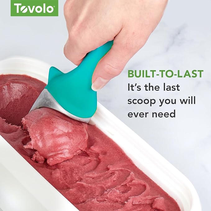 Tovolo Ice Cream Scoop Tropical Breeze Seafoam Green Dishwasher Safe Heavy Duty Ice Cream Scooper with Elevated Tilt Up Design, Heat Retaining Ice Cream Scoops with Non Slip Handle for Cookie Dough