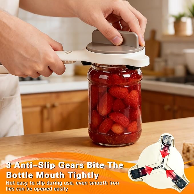 Jar Opener for Seniors Non-Slip Multi Lid Opener | Opens jars, bottles and lids with less effort Adjustable design fits multiple lid sizes Ideal for seniors and weak hands