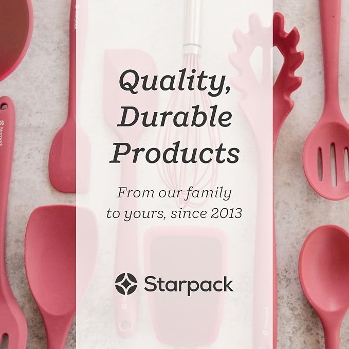 Starpack 'Let it Drain' XL Silicone Slotted Spoon(13.5 Inches) - Large Spoon with Slots for Cooking Heat Resistant to 600°F - Silicone Slotted Serving Spoons, Non Stick Cooking Spoons with Slots