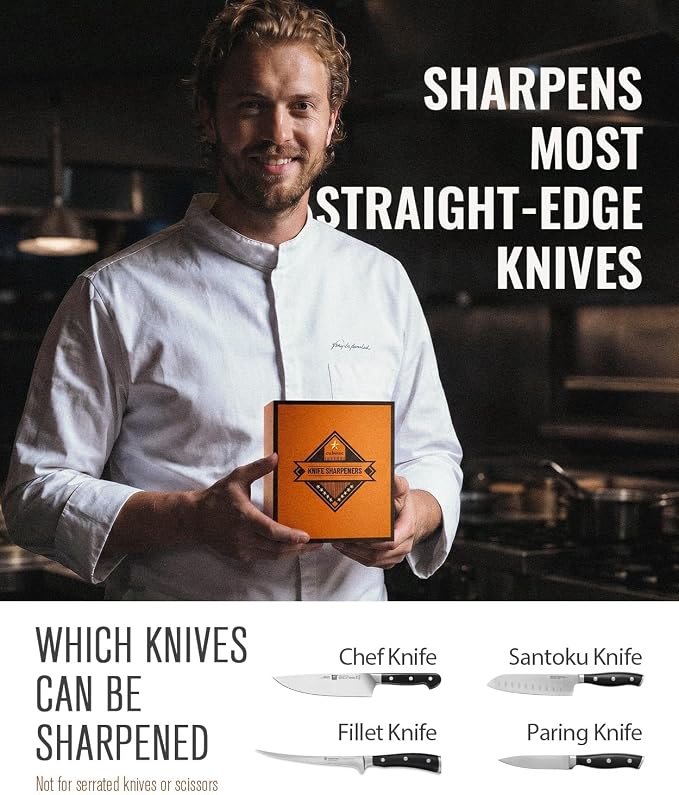 EUHOME Rolling Knife Sharpener Kit, Magnetic Kitchen Knife Sharpener Roller with Diamond & Ceramic Discs, 15°/20° Angle Guide for Japanese & Chef Knives, Easy Professional Sharpening Tool