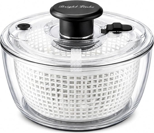 Good Grips Salad Spinner 6.3 Qt – Large Lettuce Spinner & Salad Cleaner with Bowl & Lid, Fruit Washer, Vegetable Cleaner, Strainer Bowl, Fast Drying Multipurpose Kitchen Tool