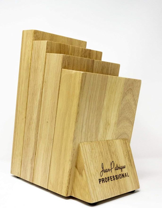 Jean-Patrique 16-Slot Chef Universal Knife Block Without Knives - Durable Wooden Storage - Kitchen Space Saver