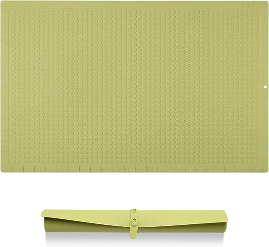 PureCraft Silicone Baking Mat, Double-Sided Non Stick Mat with Textured Airflow Surface, LFGB Certified Silicone, 17.5" x 12.5" Cookie Sheet Liner with embedded measurement markings, easy to store