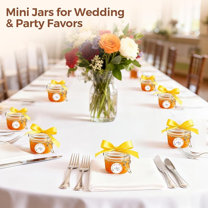 ComSaf Small Glass Spice Jars with Airtight Lids 4 oz 12 Pack Mason Pantry | Seasoning herbs powders, Salt pepper chili, Spice rack cabinet organization, Wedding favors, DIY crafts