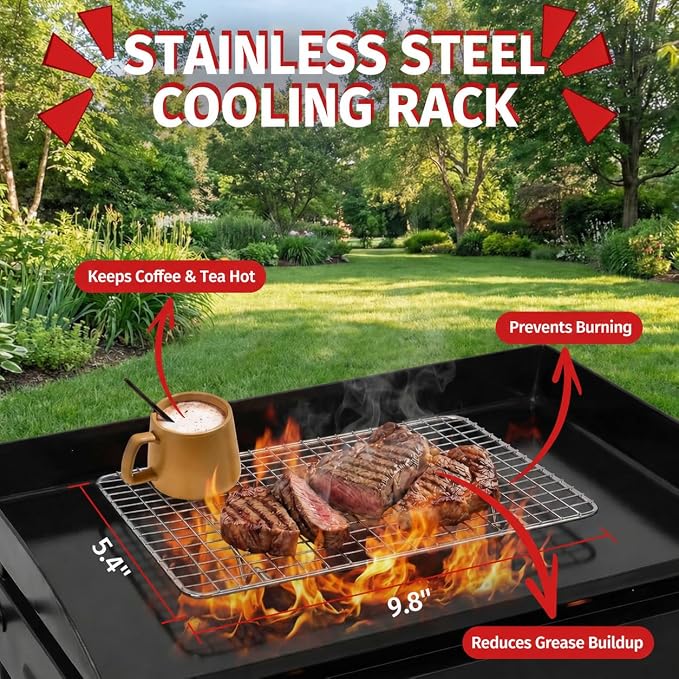 17 PCS Griddle Accessories Kit, Flat Top Grill Accessories Set for Blackstone and Camp Chef, Grill Spatula Set with Enlarged Spatulas, Scraper - Outdoor Barbecue Tools Gifts for Men Dad Him