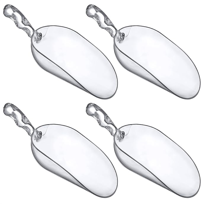 Amazing Abby - Elsa - 24-Ounce Plastic Ice Scoops (Set of 4), Plastic Utility Scoops, BPA-Free, Food-Grade, Shatter-Proof, Good for Kitchen and Restaurant, Perfect for Home and Commercial Use