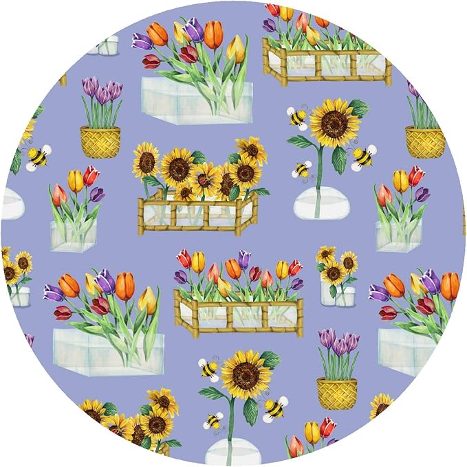 Andreas Silicone Jar Opener, GG Flower Garden – 6.25" Non-Slip Lid Gripper & Garlic Peeler, Food and Dishwasher Safe, Multi-Use, Durable Silicone & Fabric, Made in the USA, JO-GGFG