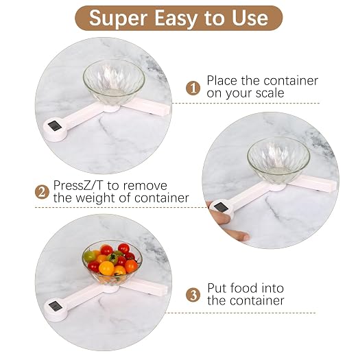 Folding Food Scale, Digital Kitchen Scale, Portable Food Scale Travel Scale for Food, Collapsible Mini Pocket Scale Grams and Ounces, Ideal for Diet Calorie Control Compact Kitchen (White)