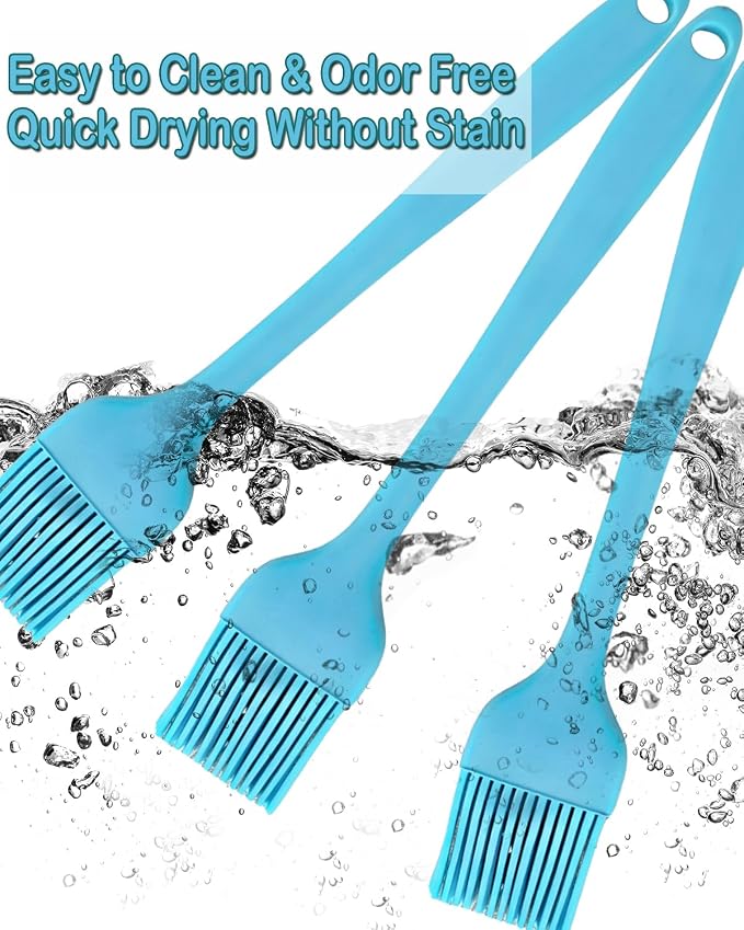 Blue Silicone Pastry Basting Brush - Food Grade BPA Free, Heat Resistant Up to 660°F/315°C, Dishwasher Safe Cooking Brush for Baking, BBQ, Grilling, Sauce,Butter,Cake & Bread