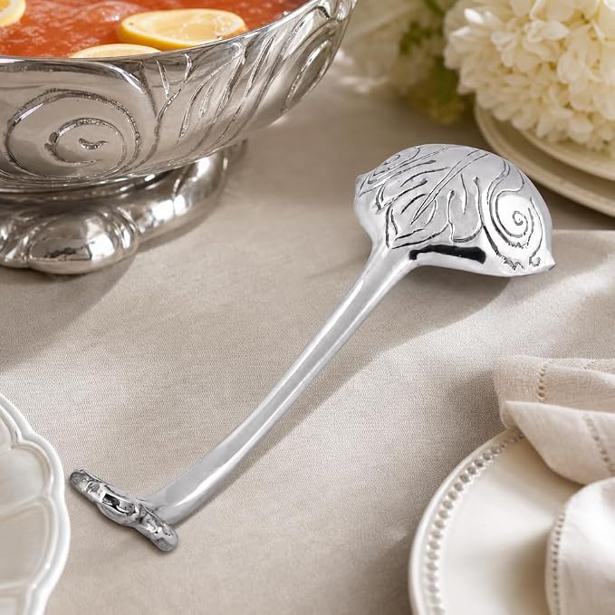 Arthur Court Fleur-De-Lis Serving Ladle - Elegant Aluminum Spoon for Punch and Soup - 12 Inch Long
