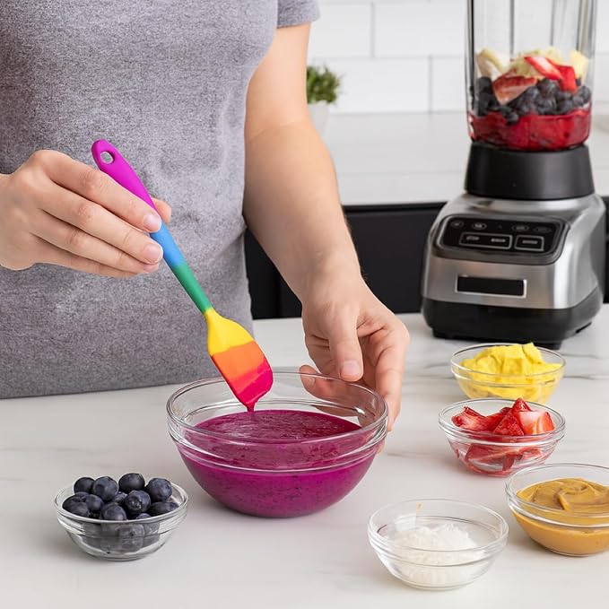 Cooking With Pride Non-Stick Mini Scraper Spatula, Heat-Safe Silicone With Iron Core, 8.5-Inch, Set of 2