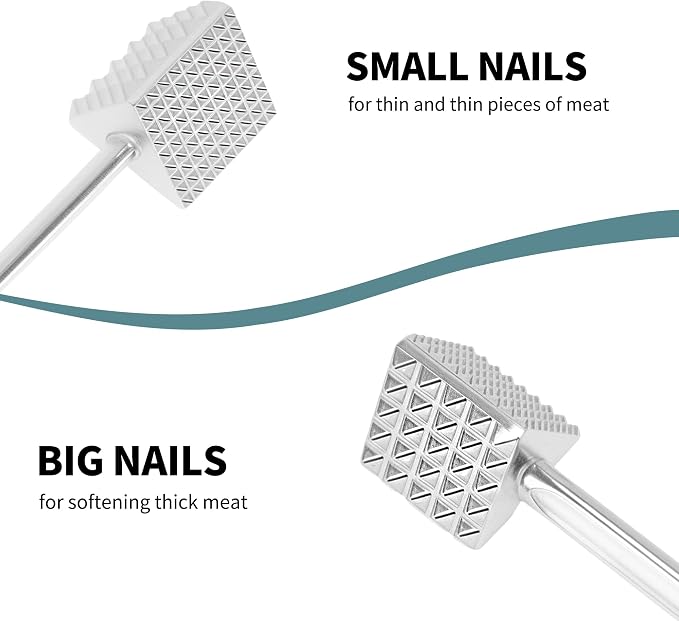 VOCOSTE Meat Tenderizer Mallet, Aluminum Alloy Kitchen Three-sided Meat Pounder Flattened, Meat Mallet Hammer, Steak Chicken Beef Tenderizer Tool