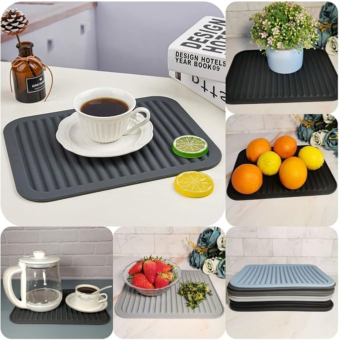 Silicone Trivets Set 2, Big Trivets for Hot Pots and Pans, Hot Pads for Kitchen Counter, Multi-Purpose & Versatile Trivet Mat, 9x12 Inch Silicone Pot Holders Heat Resistant Mat Purple