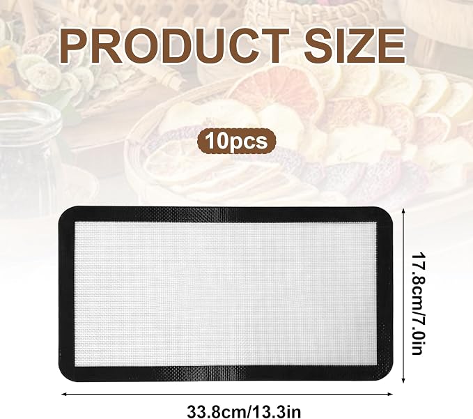 10 Pcs Silicon Baking Mat Compatible with Harvest Right Freeze Dryer | Baking Silicone Mat for Baking, No Stick Durable Silicone Cooking Mat Easy Clean Trays Drying Liners for Kitchen
