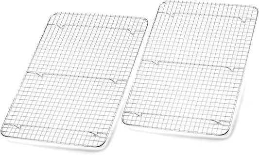 Foraineam 2-Pack Stainless Steel Cooling Rack, 11.5 x 16.5 inch Large Baking Rack Fits Half Sheet Pans, Oven Safe Wire Rack for Cooking, Roasting and Drying