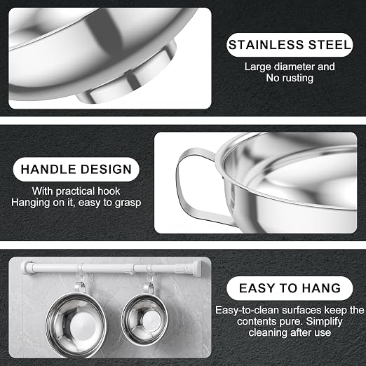 12 Piece Stainless Steel Canning Funnel Set with Strainers, Wide Mouth Mason Jar Funnels Bulk Pack, Metal Funnels for Filling Bottles, Canning Supplies for Preserving