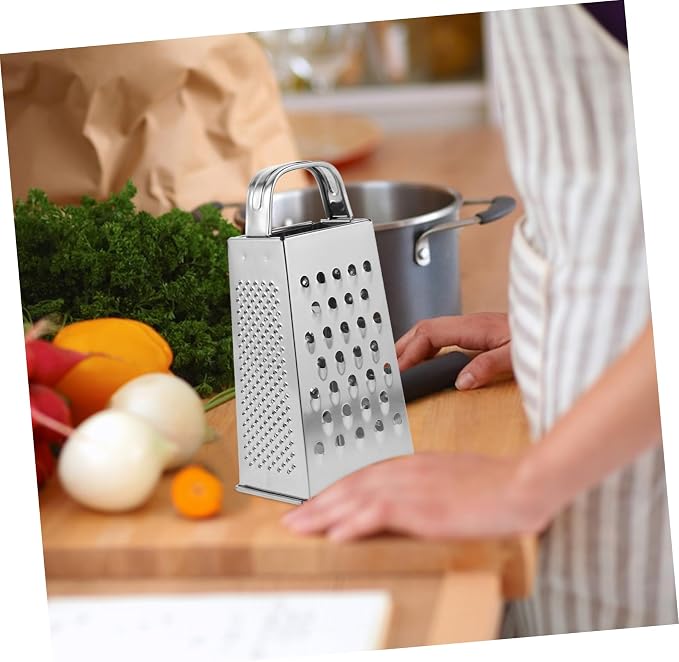 Healeved Power Tools Professional Box Grater Stainless Steel Cheese Grater Vegetable Shredder with 4 Sides for Cheese Vegetables Ginger Nuts 6inch Potato Peelers