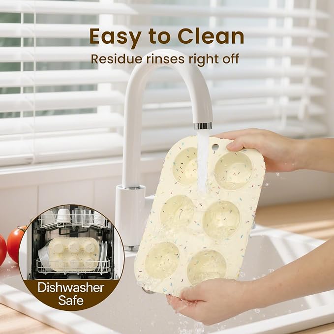 4 Pack Silicone Muffin Pan for Baking, Regular Size Nonstick Cupcake Pan, 6-Cup Silicone Muffin Tin BPA Free Dishwasher Safe, Great for Muffin Cupcake Brownie Egg Tart