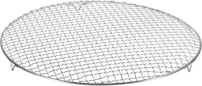 HARFINGTON Round Cooking Rack 15.9-inch Stainless Steel Cross Wire Barbecue Grill Net with 20mm Legs for Cooking Baking Steaming BBQ