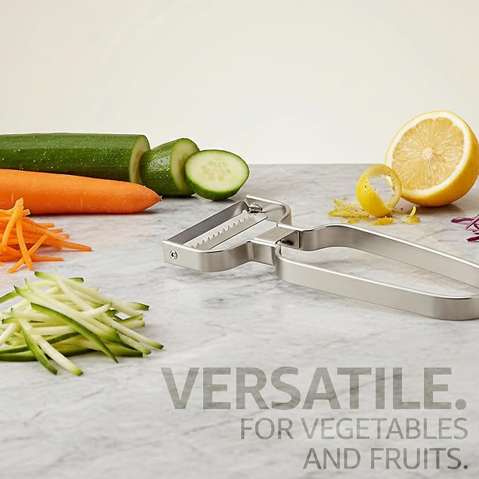 Lurch Julienne Stainless Steel Peeler – Ultrasonic Sharp Japanese Blade, Ergonomic Handle, Perfect for Fine Vegetable Strips & Decoration, Made to last & Durable