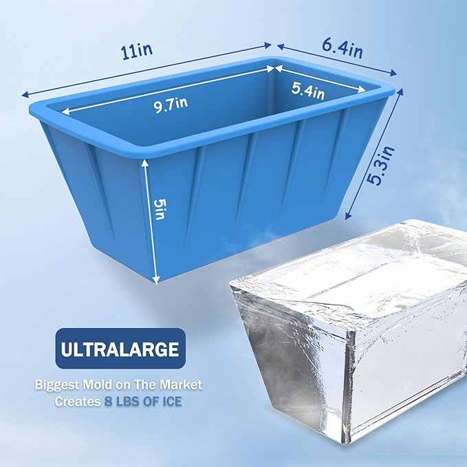 Extra Large Ice Block Molds 4Pack 32LB Silicone Large Ice Cube Molds for Cold Plunge Tub,Reusable Ice Cube Trays for Freezer,Ice Block Molds for Home Ice Baths,Cold Plunge Accessories,Ice Bath Chiller