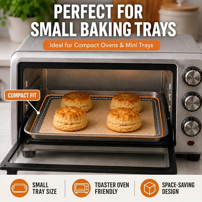 4 Pcs Silicone Baking Mat Fits Small Quarter Sheet Pans | Reusable Liners For Nonstick Baking, Easy Cleanup, For Cookies, Veggies And Pastry, Grey