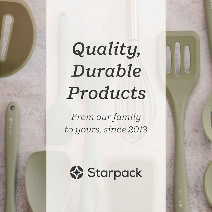 Starpack 'Let it Drain' Silicone Slotted Spoon(10.6 Inches) - Small Spoon with Slots for Cooking Heat Resistant to 600°F - Silicone Slotted Serving Spoons, Non Stick Cooking Spoons with Slots
