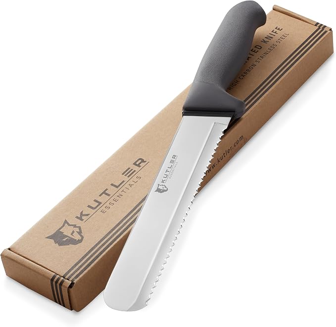 KUTLER Professional 8-Inch Bread Knife and Cake Slicer with Serrated Edge - Ultra-Sharp Stainless Steel Cutlery