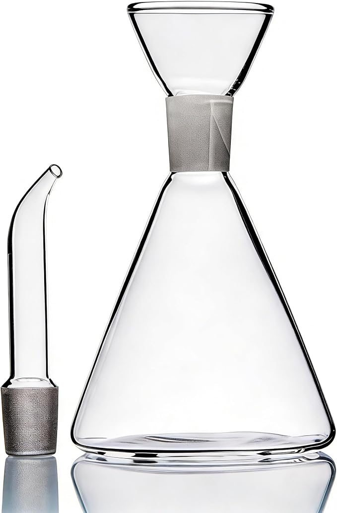 ELETON Conical Borosilicate Glass Olive Oil Dispenser – Non Drip Oil Bottle for Kitchen, Leak Proof Vinegar Cruet, Easy Clean, 12 oz