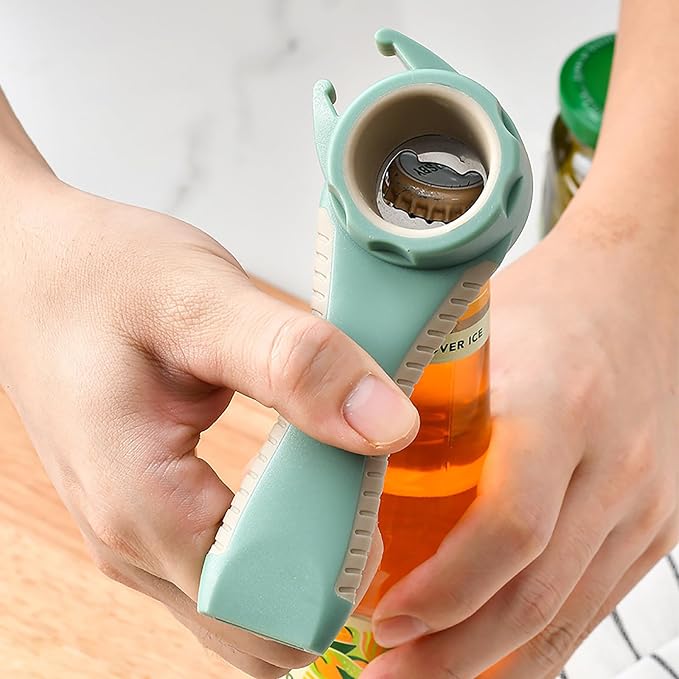 Bottle Opener for Arthritic Hand,Jar Opener for Old People, Children, Women, Those with Weak Hands,Multifunctional Kitchen Gadgets (A-Green)