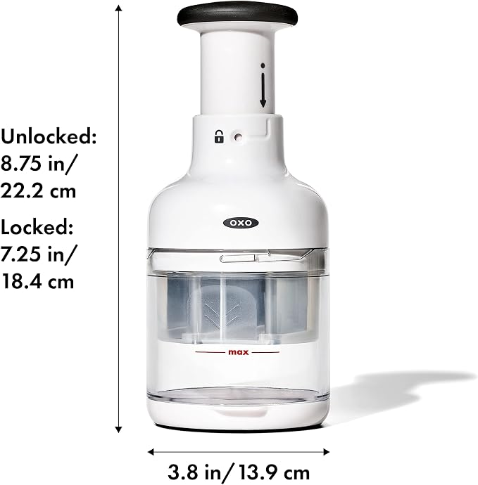 OXO Good Grips Vegetable Chopper (White) and Ground Meat Chopper (Black)