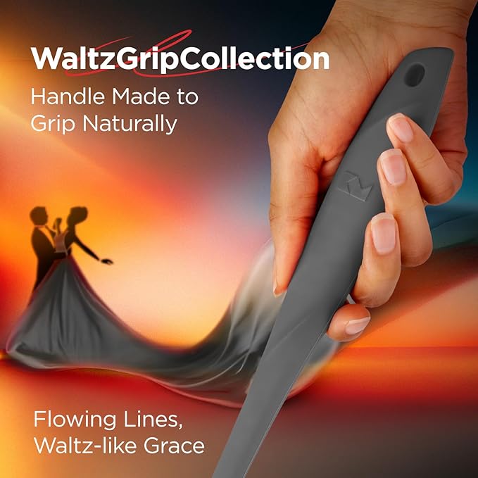 Kitchen Mama WaltzGrip Platinum Silicone Basting Pastry Brush, Metal Gray | Heat-Resistant, For Cooking, Baking, Grilling, Spreading Oil or Butter, Dishwasher-Safe