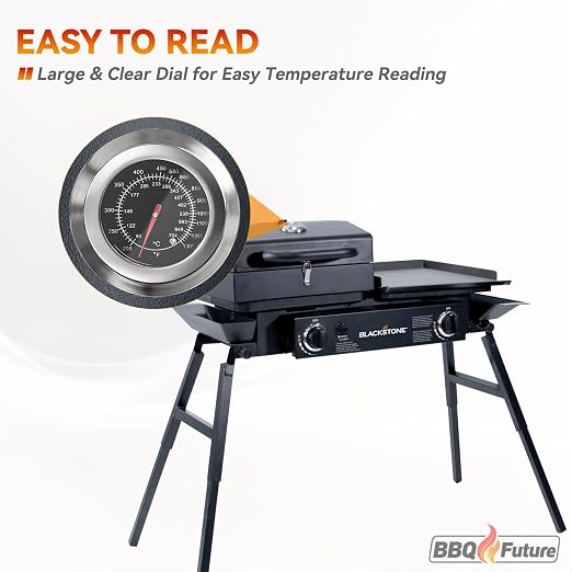 Grill Thermometer for Blackstone Tailgater 1555, BBQ Temperature Gauge for Blackstone 1555 Tailgater Griddle and Grill Combo, Replacement Part for 1550 On the Go Tailgator Grill Griddle