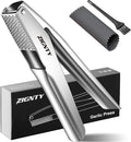 Professional Garlic Press Stainless Steel，No Need to Peel Garlic Mincer Tool with Large Trough, Dual Lever-Assisted Garlic Presser & Masher Easy Clean, Garlic Crusher Dishwasher Safe Rust Proof