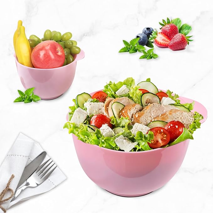 BoxedHome Classic Mixing Bowls Set of 4 | BPA Free Plastic, Microwave Safe