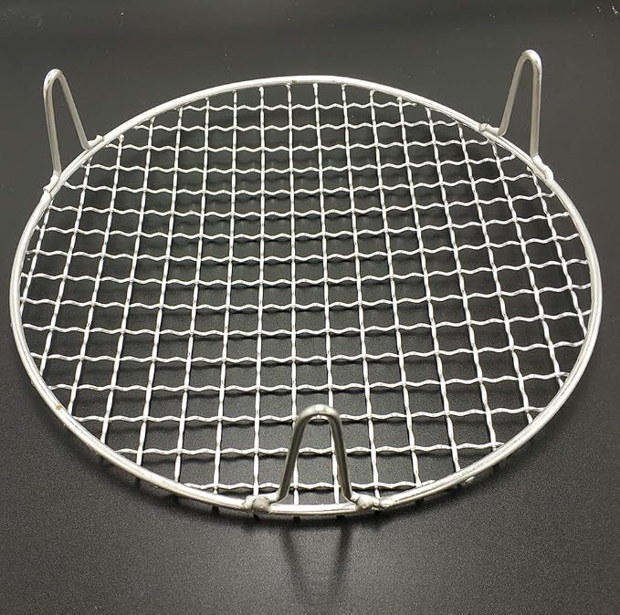 Round Canning Rack Stainless Steel with 2" Height Legs Dia 8.25" Heavyweight Cross Wire Steaming Cooling Barbecue Rack/Carbon Baking Net/Grill/Pan Grate (210mm/8.25")
