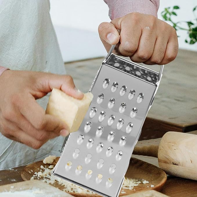SHERCHPRY Vegetable Slicer Box Grater Cheese Graters Stainless Steel Vegetable Shredder Mandoline Slicer Nuts Kitchen Shredder Zester 8inch Cheese