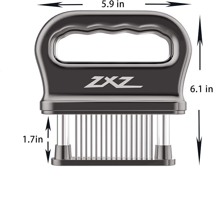 ZXZ Meat Tenderizer, 48 Stainless Steel Sharp Needle Blade, Heavy Duty Cooking Tool for Tenderizing Beef, Turkey, Chicken, Steak, Veal, Pork, Fish.