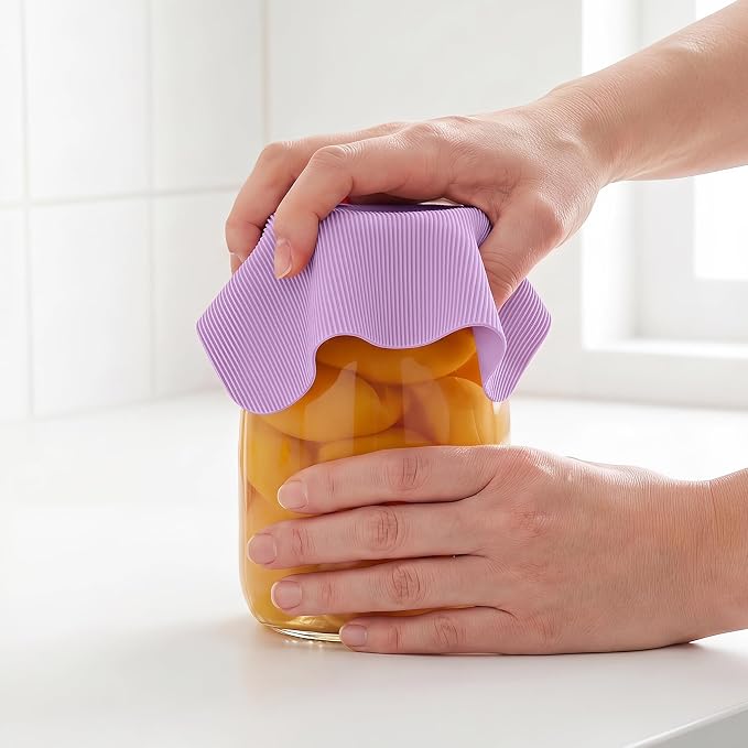 NiHome Silicone Jar Opener Gripper Pads, 6 In for Seniors, Morandi, 4PC | Textured Back for Superior Grip on Stubborn Lids, BPA-Free Food-Grade, Heat Resistant, Dishwasher Safe, Rounded Square