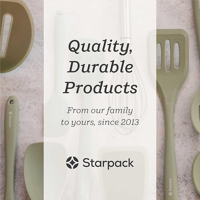 Starpack XL Premium Silicone Pasta Fork (13.5") - Spaghetti Spoon High Heat Resistant to 600°F - Silicone Pasta Spoon Strainer - Pasta Server Spoon with Teeth - Pasta Server Utensil