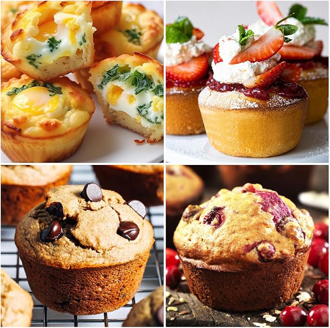 CAKETIME Silicone Jumbo Muffin Pan 3 Pack 6 Cup 3.5 Inch Large Muffin Tin Non Stick BPA Free for Baking Giant Muffins Cupcakes Frittatas