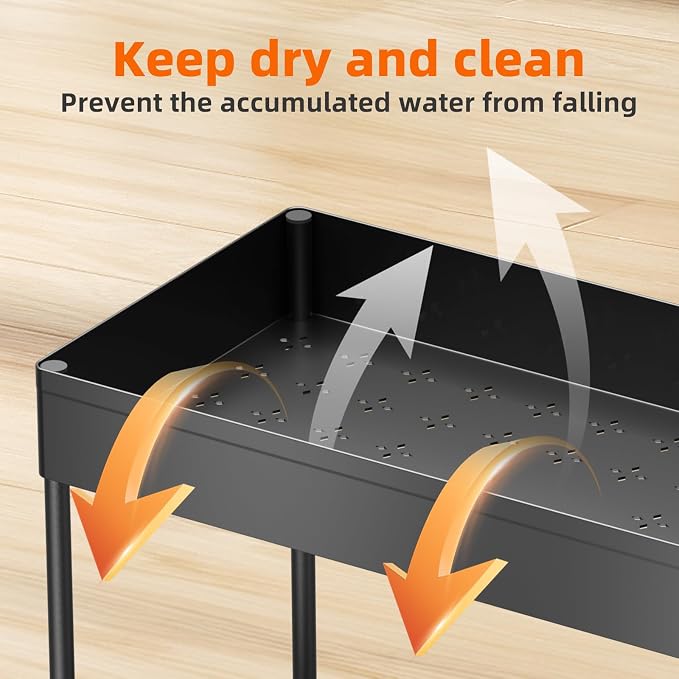 Simple Trending Under Sink Organizer 3 Pack, with Sliding Drawer, Black | 2 Tier Multi-Purpose Pull-Out Cabinet Organizer, Slide Out Storage Shelf for Kitchen Bathroom, Large Capacity, Easy Assembly