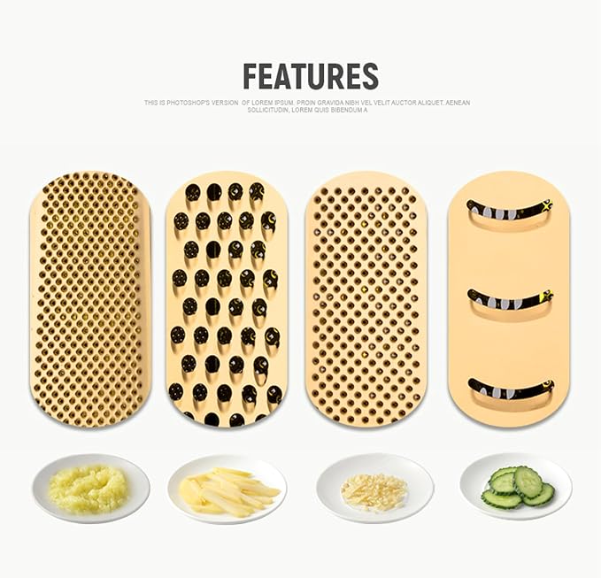 Handheld Cheese Grater Box for Kitchen, Stainless Steel 4 Sided Cheese Grater with Handle for Grinding Shredding & Slicing, Dishwasher Safe (Silver)