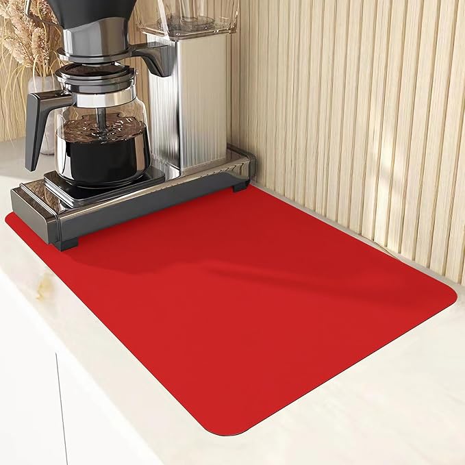 Red Silicone Mats for Kitchen Counter, 23.6" by 15.7" Multipurpose Mat, Counter Table Protector, Desk Saver Pad, Placemat Nonstick Nonskid Heat-Resistant Pad