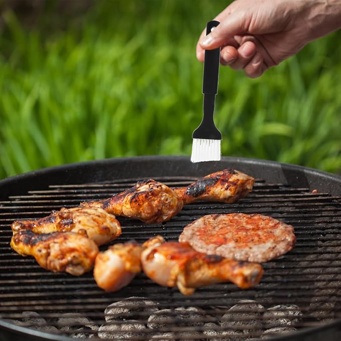 Luxshiny Bbq Brush Set 4Pcs Nylon Basting Brush with Comfortable Grip Plastic for Cooking Baking Roasting and Grilling Heat Resistant Dishwasher Safe 8.07 in