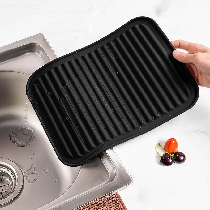 4 - Pack Multi - Purpose Silicone Mats | Heat Resistant Pot Holders for Kitchen | Non - Slip Hot Pads for Hot Pots, Pans & Quartz Countertops | Gray Kitchen Mats (Gray)
