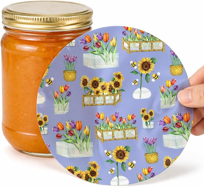 Andreas Silicone Jar Opener, GG Flower Garden – 6.25" Non-Slip Lid Gripper & Garlic Peeler, Food and Dishwasher Safe, Multi-Use, Durable Silicone & Fabric, Made in the USA, JO-GGFG