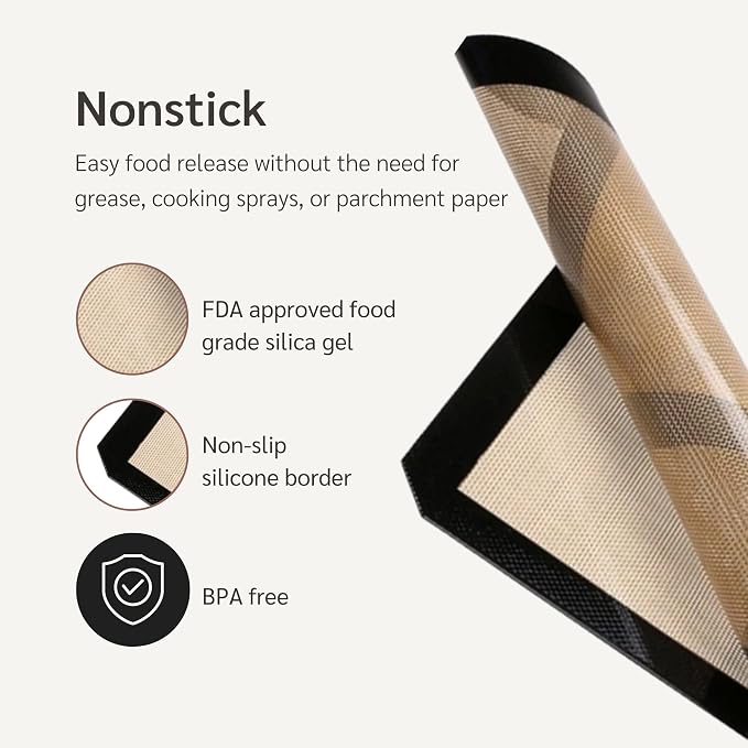 Baking Mats for 15 inch Baking Sheets 2-Pack Nonstick | | Silicone - 10 x 15 inches