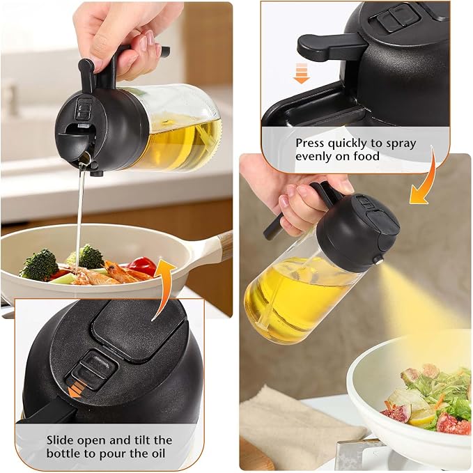 Blendura Oil Sprayer for Air Fryer, Glass, White